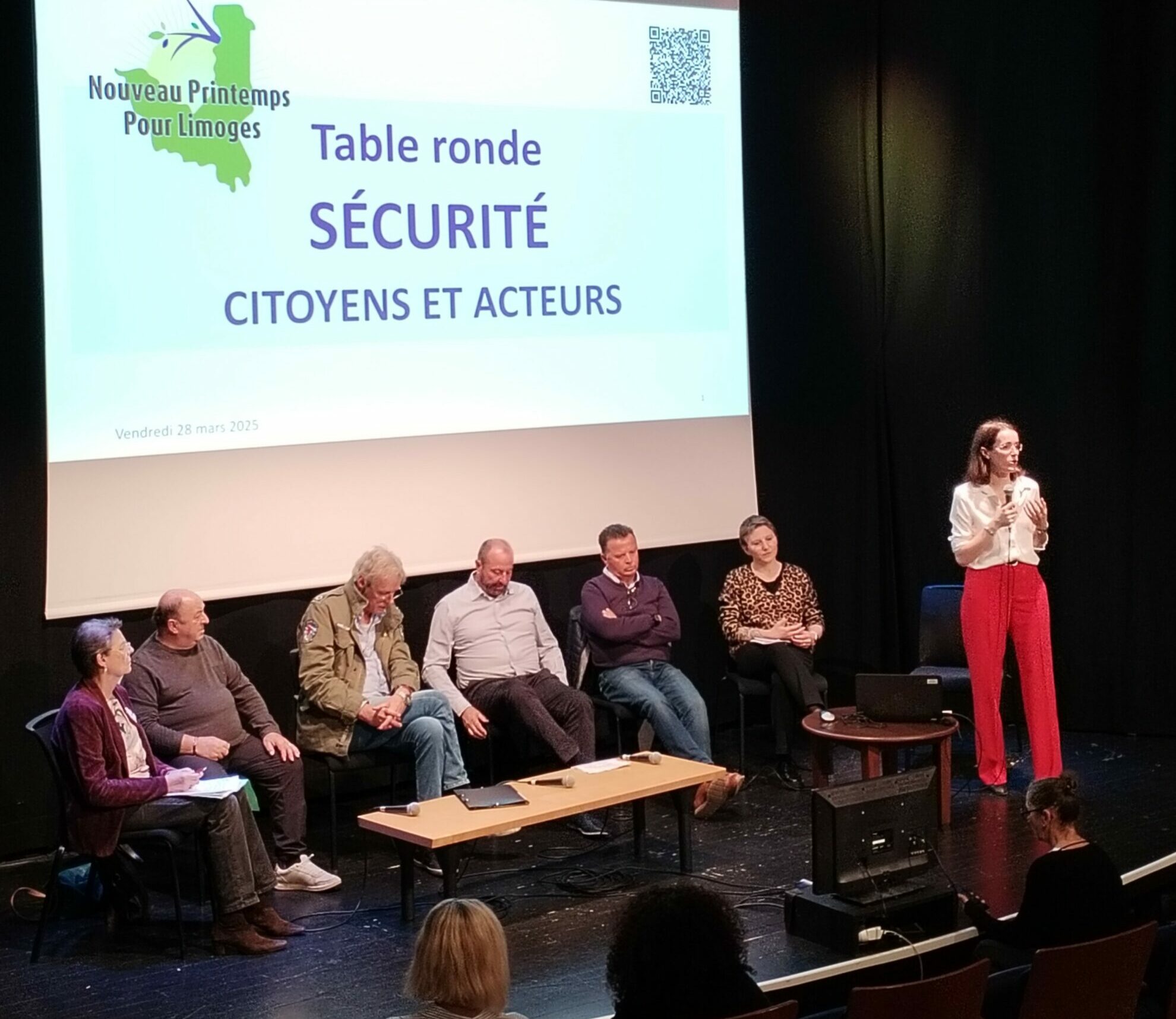 Table ronde "Sécurité : citoyens et acteurs" - Présentation assurée par la Présidente de l'Association pour un Nouveau Printemps à Limoges